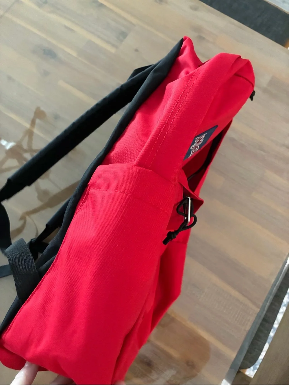 JanSport SuperBreak Classic Red School Backpack like new NASA, water bottle spot